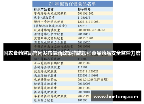 国家食药监局官网发布最新政策措施加强食品药品安全监管力度